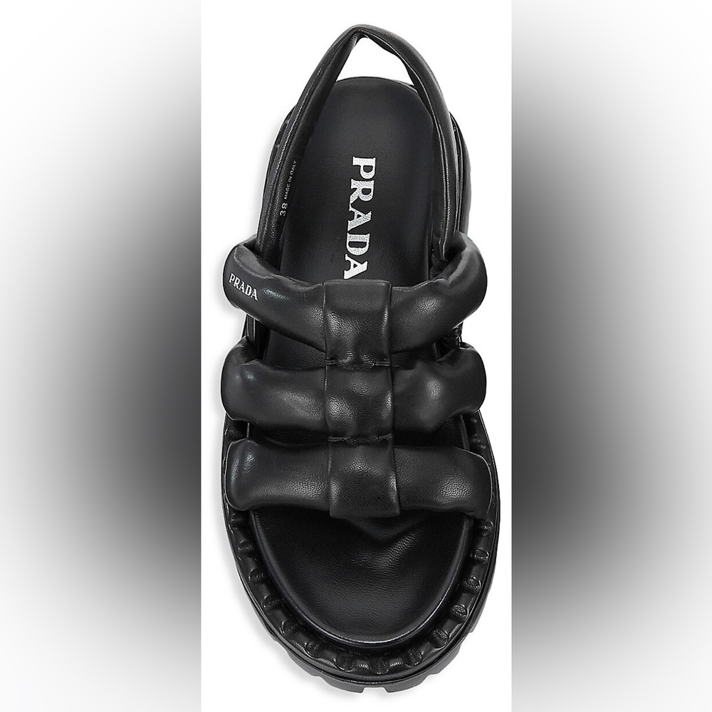 Blow Padded Leather Slingback Sport Sandals